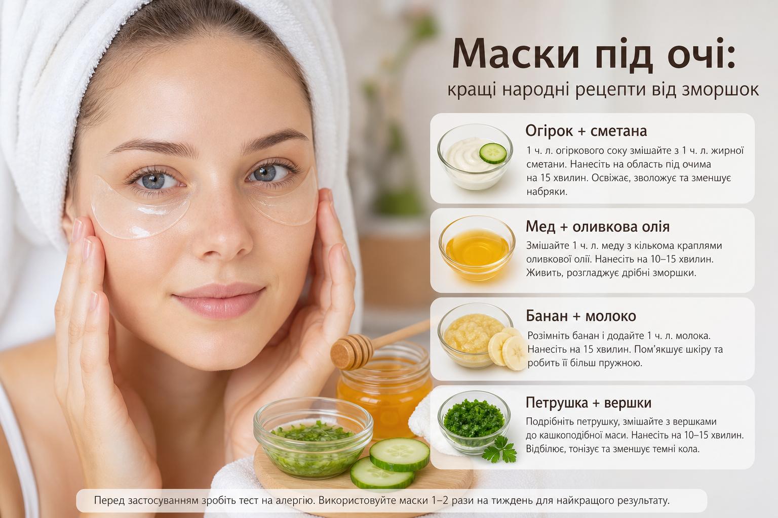 Маски під очі: кращі народні рецепти від зморшок. Які рецепти масок під очі прості та ефективні? Маски під очі: кращі народні рецепти від зморшок. Які рецепти масок під очі прості та ефективні?