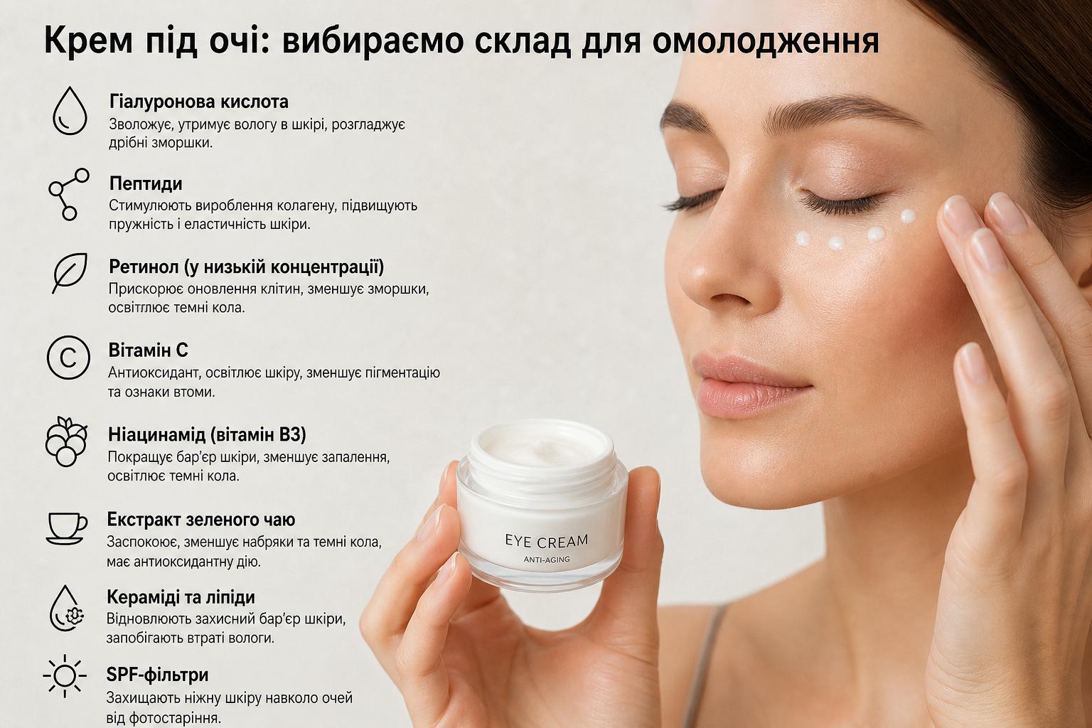 Як вибрати крем під очі, щоб повернути молодість погляду?