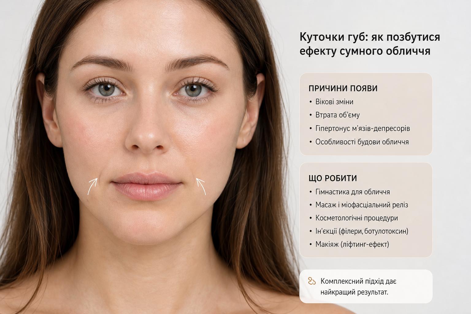 Куточки губ: прості й професійні способи позбутися ефекту сумного обличчя