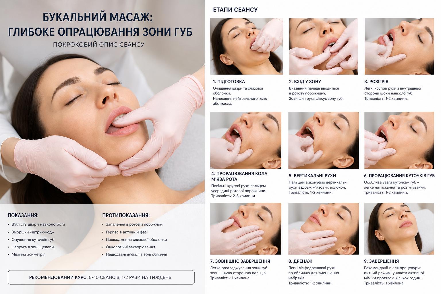 Букальний масаж: глибоке опрацювання зони губ. Покроковий опис сеансу Букальний масаж: глибоке опрацювання зони губ. Покроковий опис сеансу